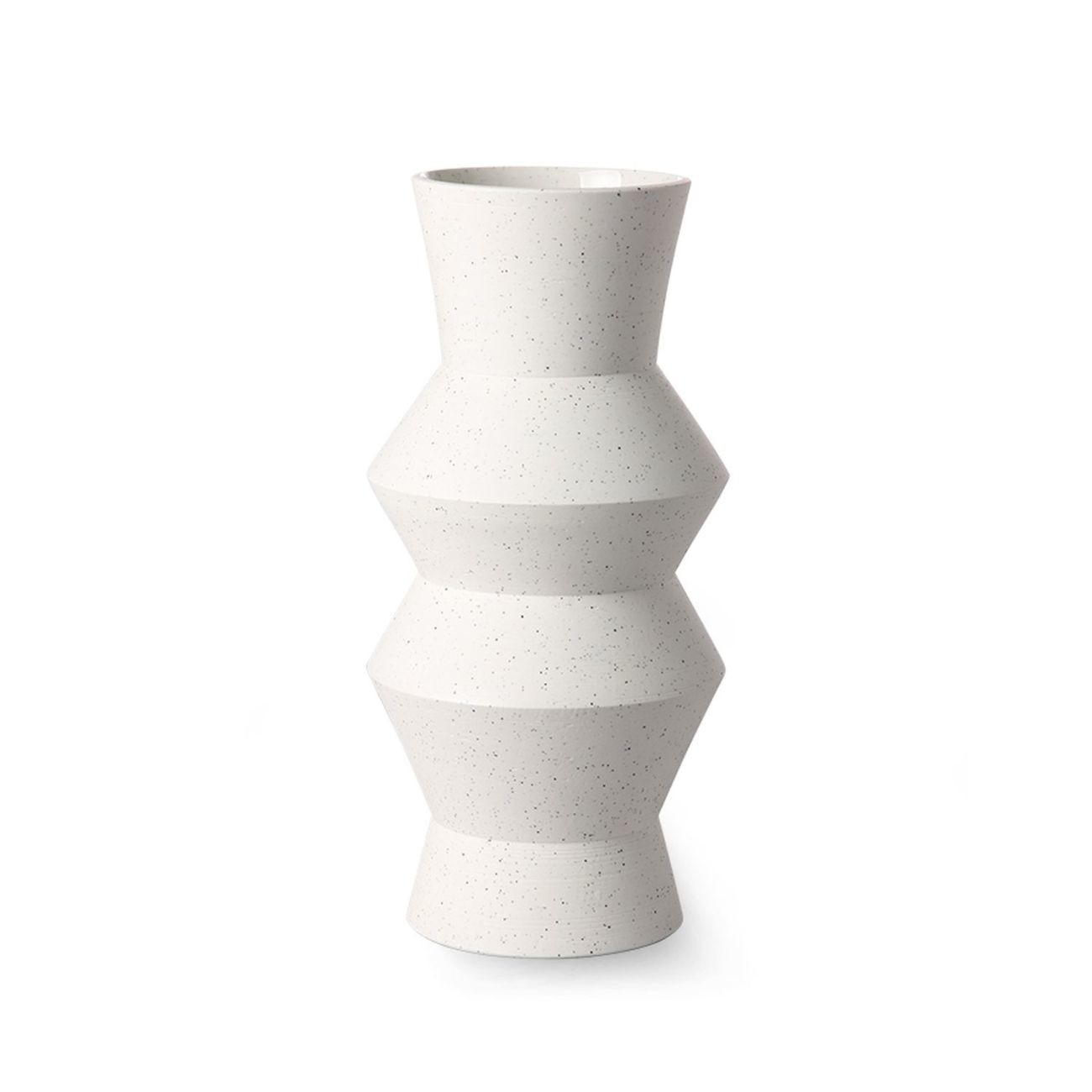 HK living speckled clay Vase angular Blumenvase - M