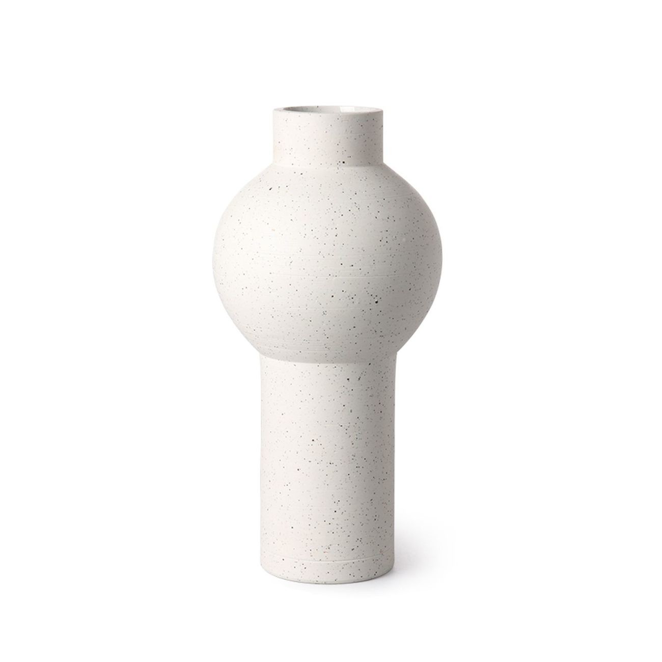 HK living speckled clay Vase round Blumenvase - M