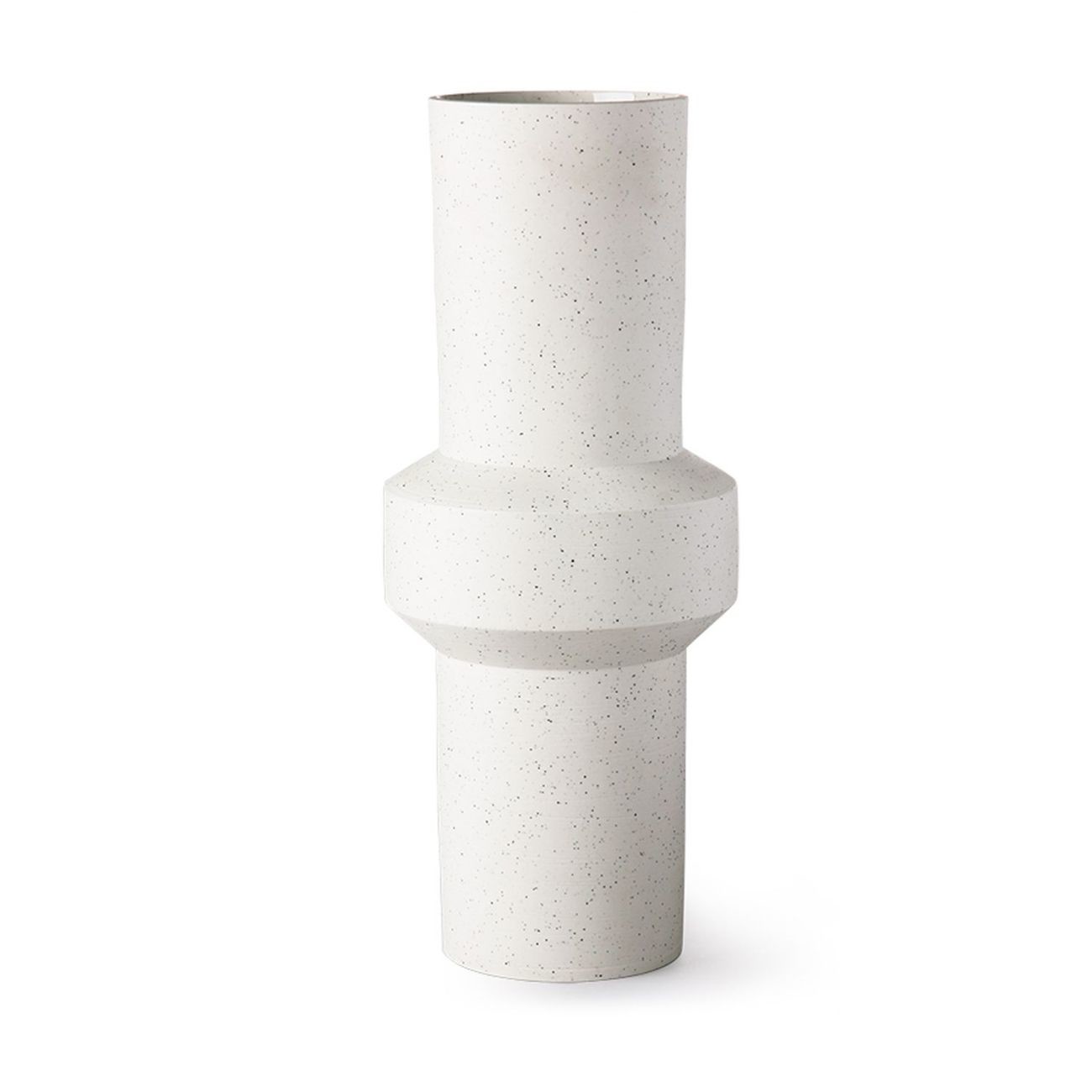 HK living speckled clay Vase straight Blumenvase - L