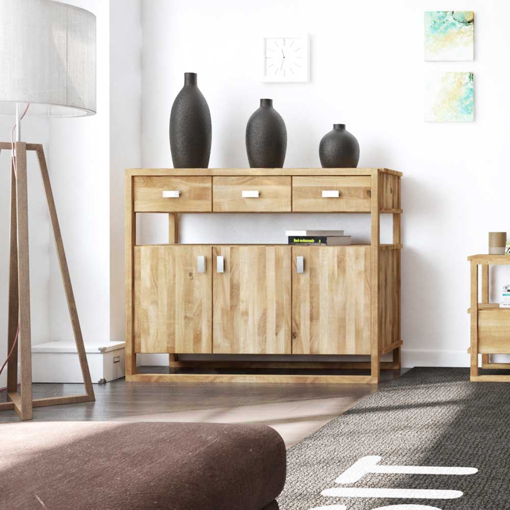 Esszimmer Sideboard in Weiß Eiche modern online kaufen | Stylesoul