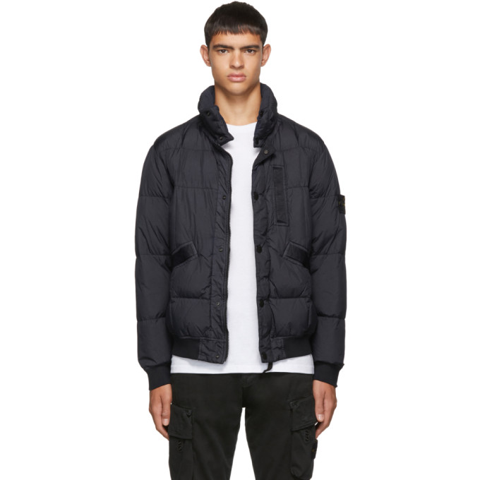 stone island navy bomber jacket