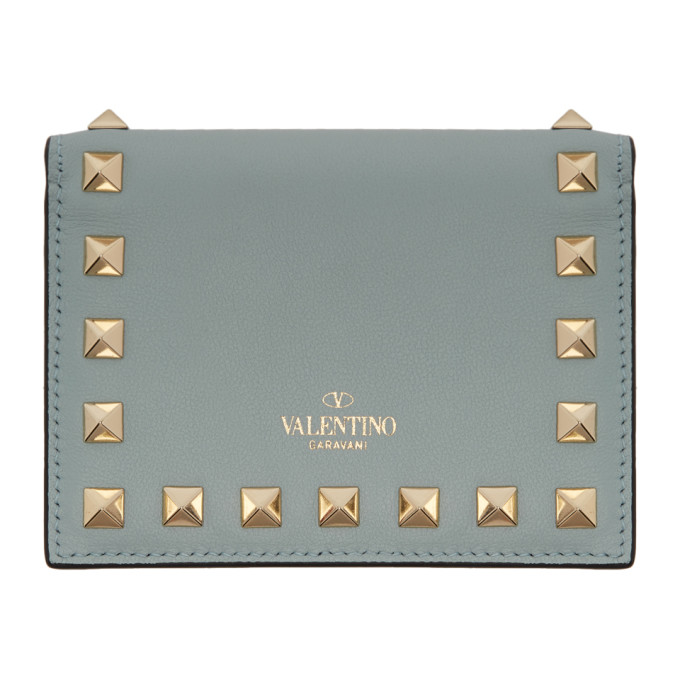 Valentino Blue Valentino Garavani Small Rockstud Wallet