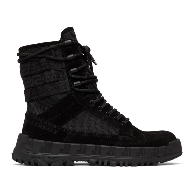 Versace Black High Sneaker Boots