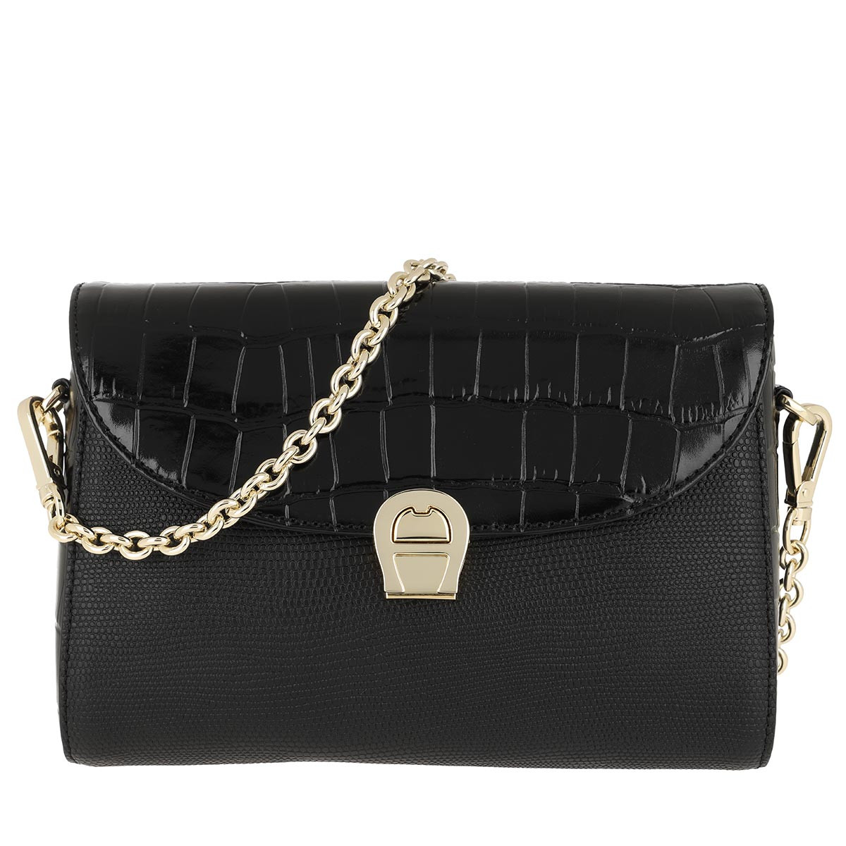 Aigner Umhängetasche - Crossbody Bag Genoveva Croco Black - in schwarz - für Damen