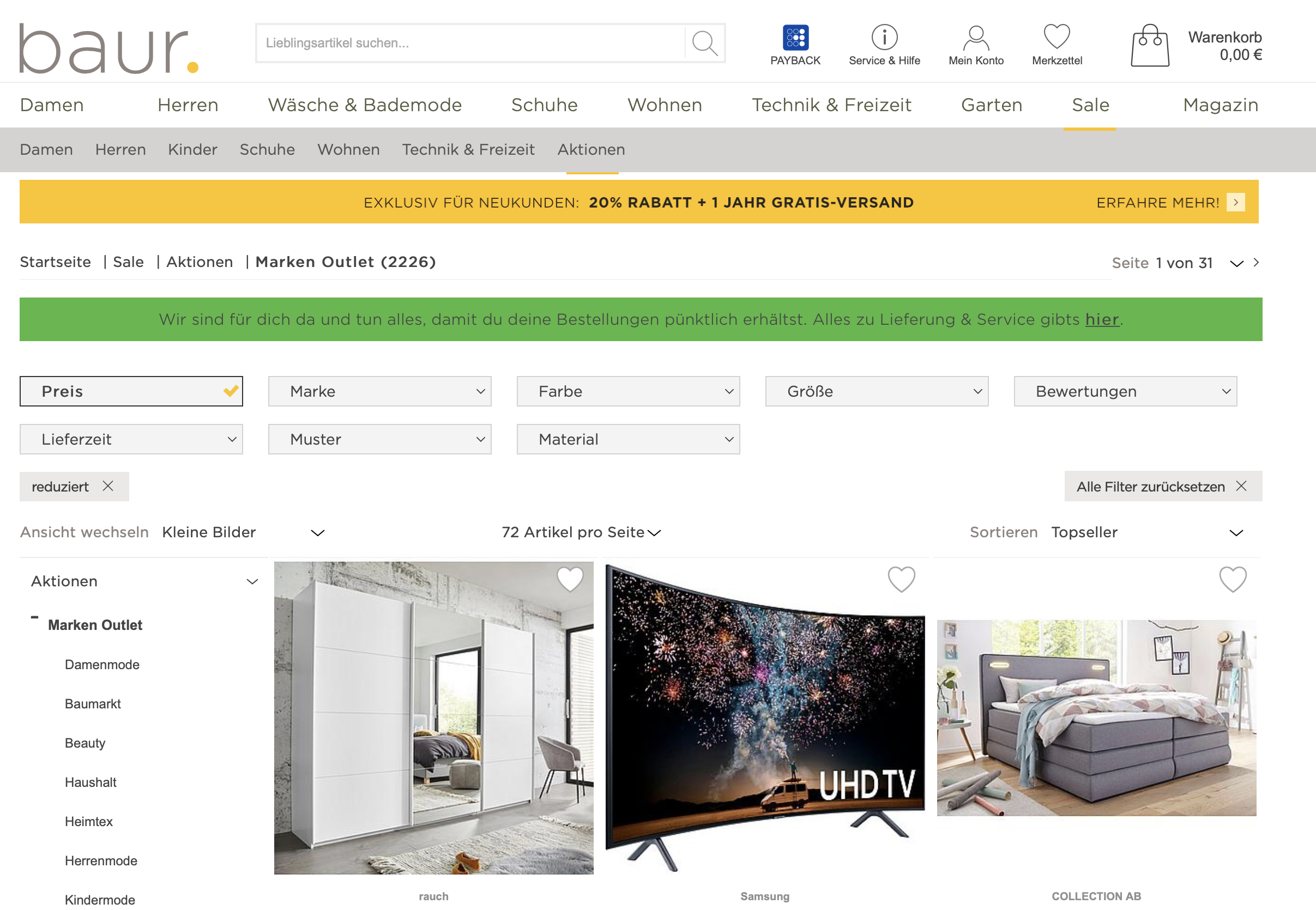 Baur_Sale_Versand_Gutscheincode_2020