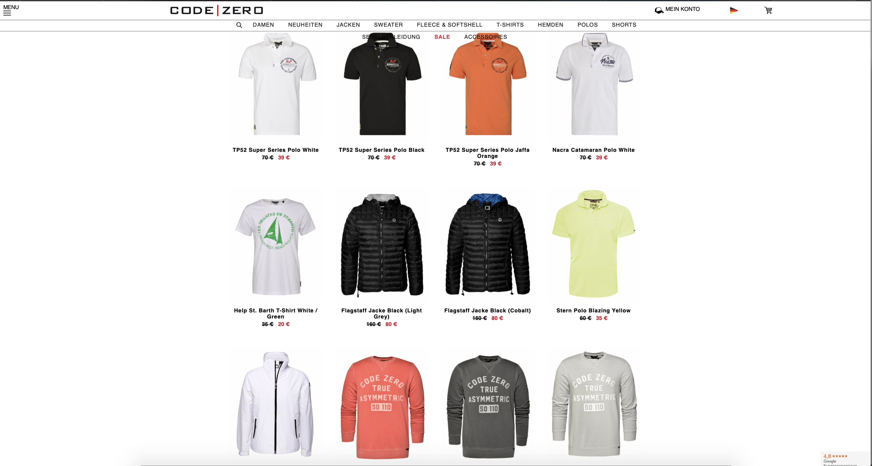 Code Zero Segel Mode Sale