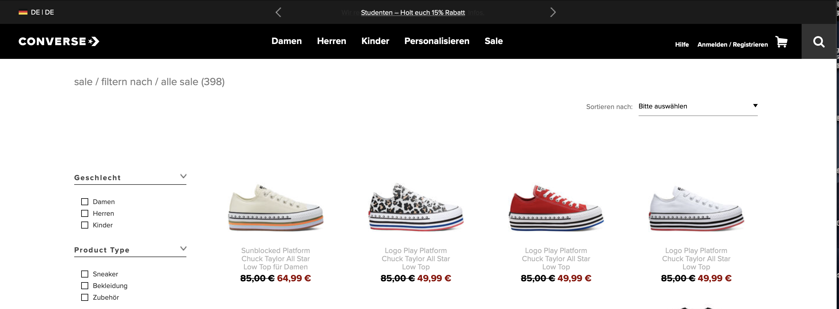 Converse Sale günstig kaufen