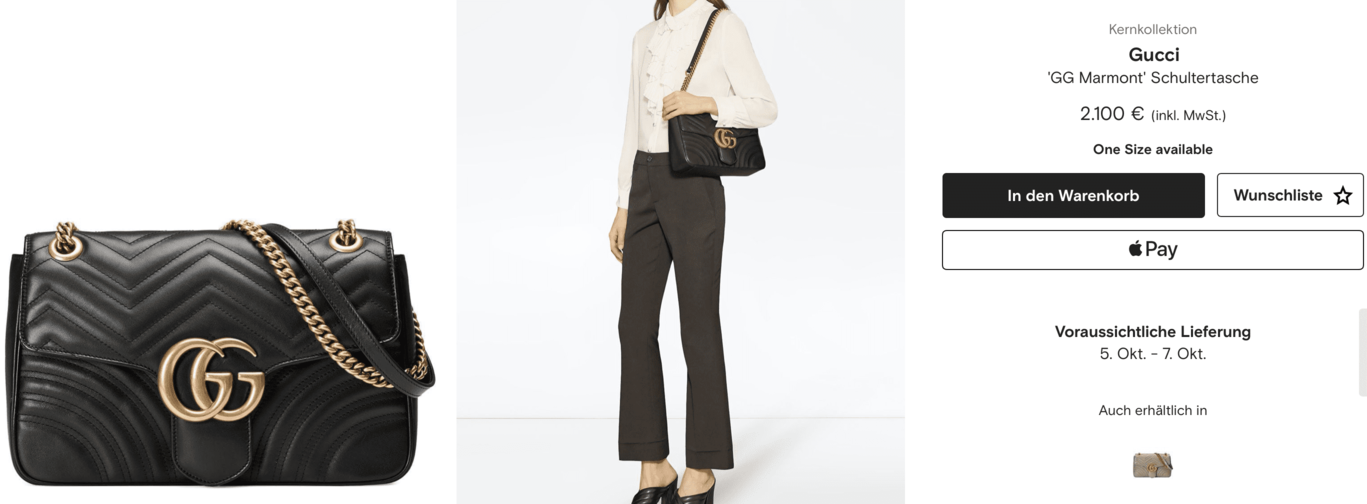 Gucci GG Marmont Schultertasche schwarz gold