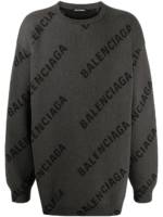 Balenciaga Gestrickter Pullover mit Logos - Grau
