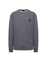 DIESEL Herren Sweatshirt - Rundhals-Sweater, Pullover, Logo, Grau, XS