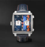 TAG Heuer - Monaco Gulf Edition Automatic 39mm Steel and Leather Watch, Ref. No. CAW211R.FC6401 - Men - Blue