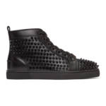 Christian Louboutin Black Louis Spikes High-Top Sneakers