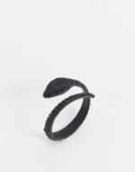 ASOS DESIGN - Ring mit gewickeltem Schlangendesign in Schwarz