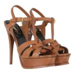 Saint Laurent Pumps & High Heels - Tribute 130 Plateau Sandals Leather - in braun - für Damen