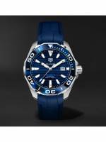 TAG Heuer - Aquaracer Automatic 43mm Steel and Rubber Watch, Ref. No. WAY201P.FT6178 - Men - Blue