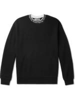ACNE STUDIOS - Oversized Logo-Jacquard Fleece-Back Jersey Sweatshirt - Men - Black - L