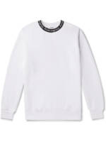 ACNE STUDIOS - Oversized Logo-Jacquard Fleece-Back Jersey Sweatshirt - Men - White - S
