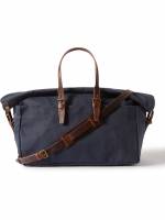BLEU DE CHAUFFE - Leather-Trimmed Cotton-Canvas Weekend Bag - Men - Blue