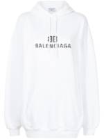 Balenciaga Hoodie mit BB-Logo - Weiß