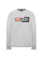 DIESEL Herren Langarmshirt - T-Diego-LS-Cuty, Pullover, Logo, Rundhals, Grau, 2XL