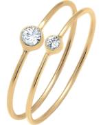 Elli, Ring Set Basic Trend Kristalle 925 Silber in gold, Schmuck für Damen