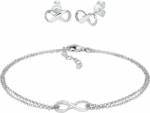 Elli, Schmuckset Infinity Symbol Armband Ohrstecker Set 925 Silber in silber, Schmuck für Damen