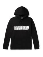 Givenchy - Metallic Logo-Embossed Cotton-Jersey Hoodie - Men - Black - XS