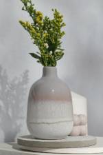 Womens Graue Vase Mit Mojave-Glasur - Cream - One Size, Cream