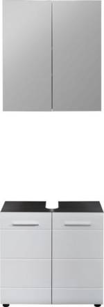 trendteam Badmöbel-Set "Skin", (Set, 2-St), Spiegelschrank und Waschbeckenunterschrank, mit Fronten in Hochglanz- oder Holzoptik