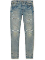 AMIRI - Thrasher Plus Skinny-Fit Distressed Washed Jeans - Men - Blue - UK/US 28