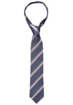ETERNA Krawatte, Seide, gestreift, 7,5 cm, 160 für Herren, beige/blau