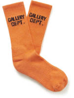 Gallery Dept. - Clean Logo-Jacquard Recycled Cotton-Blend Socks - Men - Orange