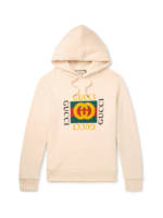 Gucci - Printed Loopback Cotton-Jersey Hoodie - Men - Neutrals - XS
