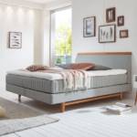 Minimum Collection Boxspringbett Woody Ming Plus Silver 200x200 H2 ohne Topper Tic-Tac Steppung