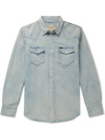 Polo Ralph Lauren - Slim-Fit Distressed Denim Western Shirt - Men - Blue - S
