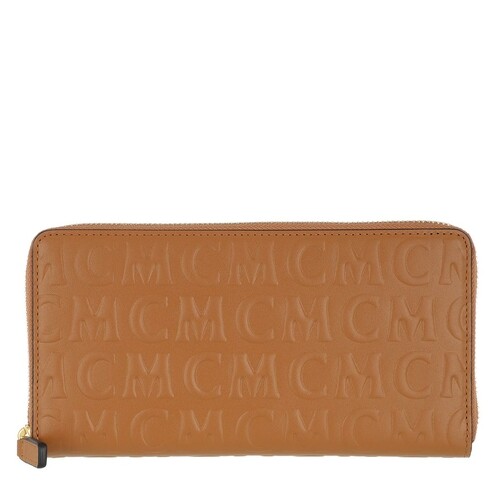 Portemonnaie MCM Monogramme Leather Zip Wallet Large cognac