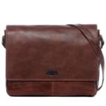 SID & VAIN Messenger Bag "SPENCER", Umhängetasche Laptoptasche 15 Zoll Herren echt Leder Vintage braun