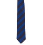Seidensticker Krawatte, Seide, Blockstreifen, 7 cm, für Herren, Mittelblau