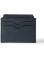Valextra - Pebble-Grain Leather Cardholder - Men - Blue