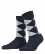 Burlington Soft Argyle Damen Socken, 36-41, Blau, Argyle, 27028-612101