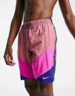 Nike Swimming - Volley-Shorts mit Zierband in Rot, 9 Zoll