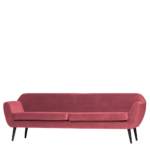 Samt Sofa Pink 47 cm Sitzhöhe Vierfußgestell aus Holz