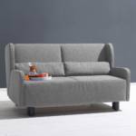 Zweier Sofa in Grau Webstoff Schlaffunktion
