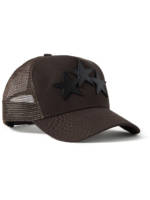 AMIRI - Leather-Trimmed Cotton-Twill and Mesh Trucker Hat - Men - Brown