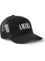 AMIRI - Logo-Embroidered Cotton-Canvas and Mesh Trucker Hat - Men - Black