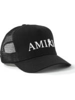 AMIRI - Playboy Logo-Embroidered Cotton-Twill and Mesh Trucker Hat - Men - Black