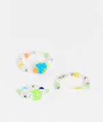 ASOS DESIGN - Fröhlich buntes Ring-Set mit Perlenverzierung im 3er-Pack-Mehrfarbig