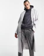ASOS DESIGN - Oversize-Mantel aus Wollmischung in Flieder-Violett