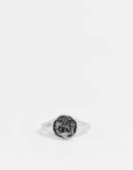 ASOS DESIGN - Ring für den kleinen Finger mit Gerechtigkeitsdesign in polierter Silberoptik