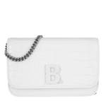 Balenciaga Crossbody Bags - B Logo Crossbody Bag Embossed Croco - in white - für Damen